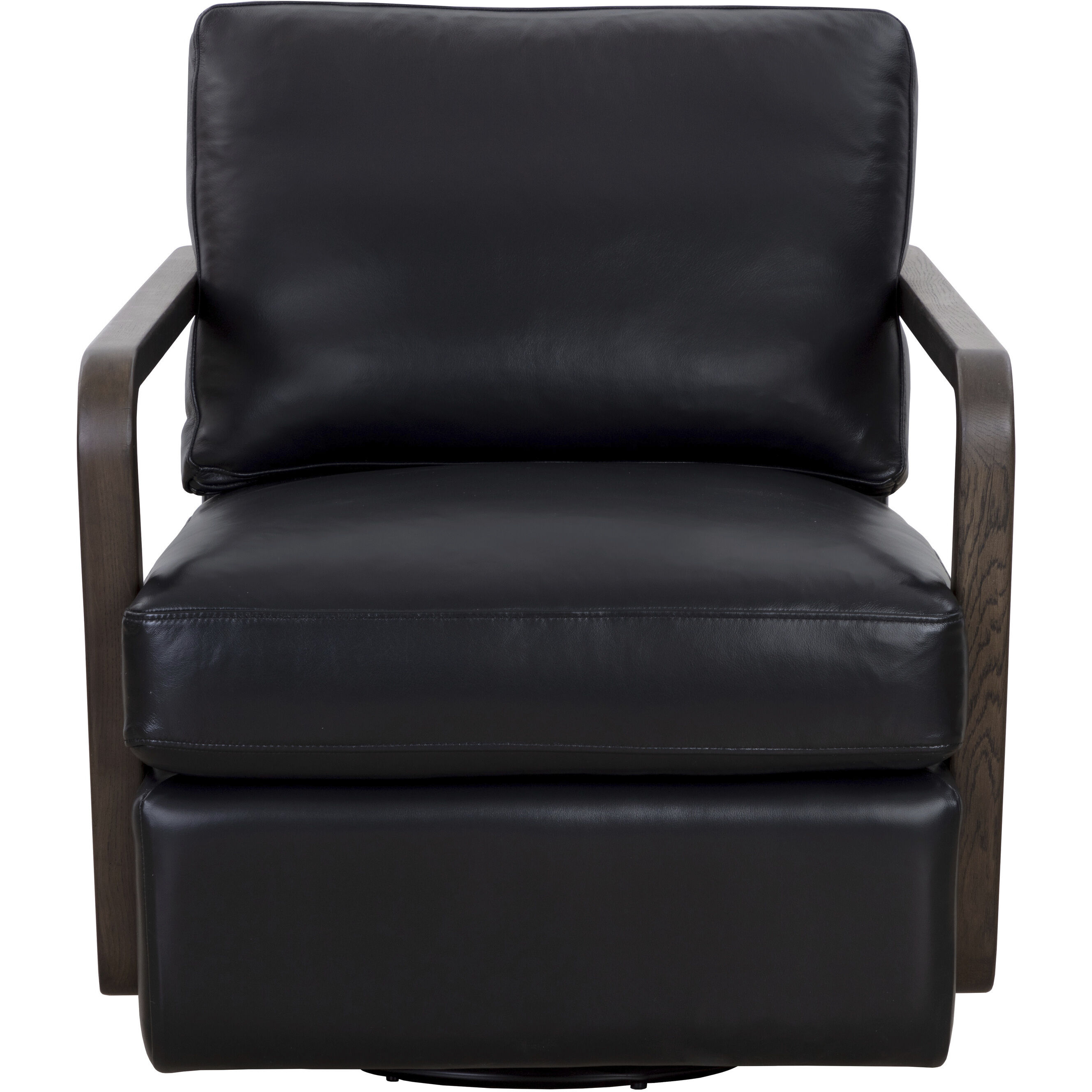Castell Brown / Cortina Black Leather Swivel Lounge Chair, Swivel